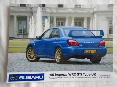 Subaru Impreza WRX STi Type UK press photo 2005