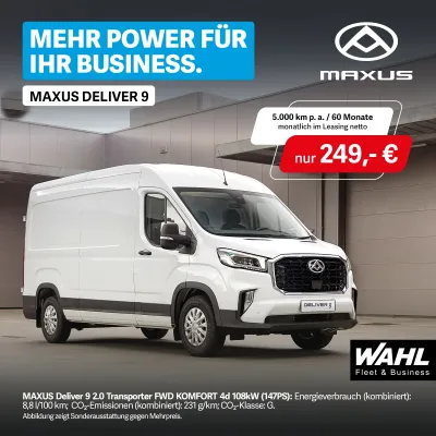 Maxus Deliver 9: Innovation & Sparsamkeit für Ihr Geschäft
