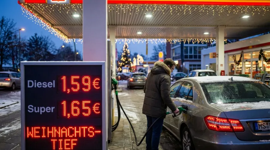 Sprit-Tief zu Weihnachten: Warum Sie vor Silvester unbedingt noch volltanken sollten