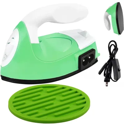 Amazon.com: Mini Heat Press Iron Machine,Portable Mini Electric Iron,Small  Heat Press Iron,Mini Iron Press for Clothes Shoes Bags Hats,Iron Press  Machine for Heating Transfer,Silicone Pad Included (Light Green)