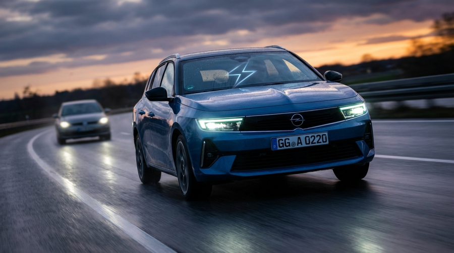 Leuchtender Blitz und Mega-Reichweite: So jagt der neue Opel Astra den Golf